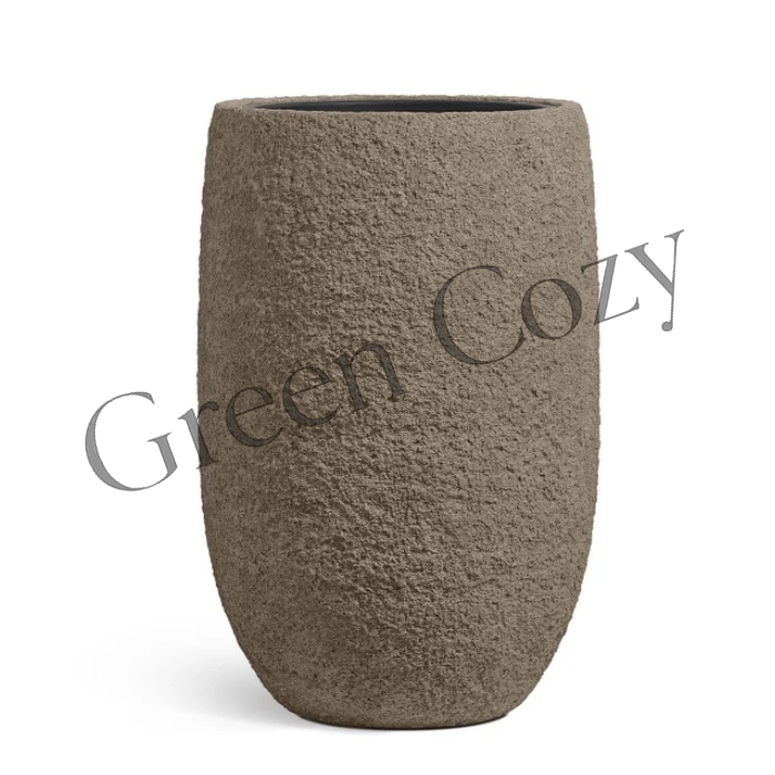 Кашпо TREEZ Effectory Terra Высокая чаша Серый беж - 85 см - Ø 45 см