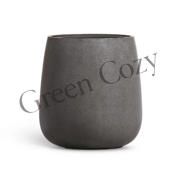 Кашпо TREEZ Effectory Beton Design Чаша Темно-серый бетон - 33 см, Ø 31 см