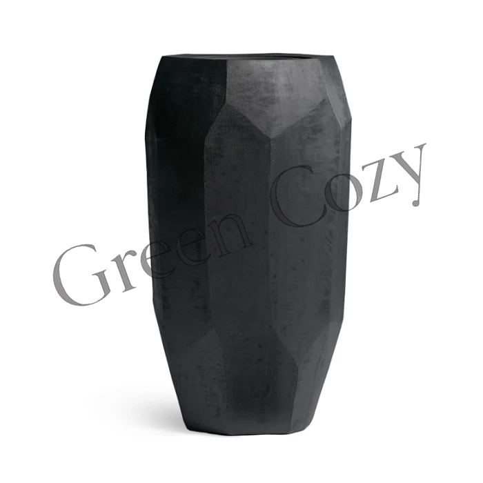Кашпо TREEZ Effectory Anthra Высокий Design-многогранник Антрацит - 90 см - Ø 50 см