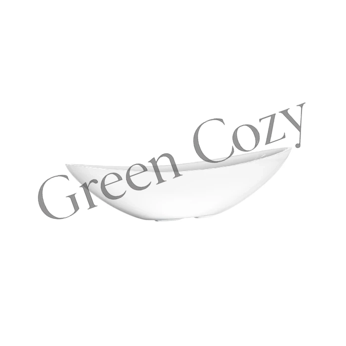 Кашпо TREEZ Effectory Gloss Ваза-Лодка Белый глянцевый лак - 15 см