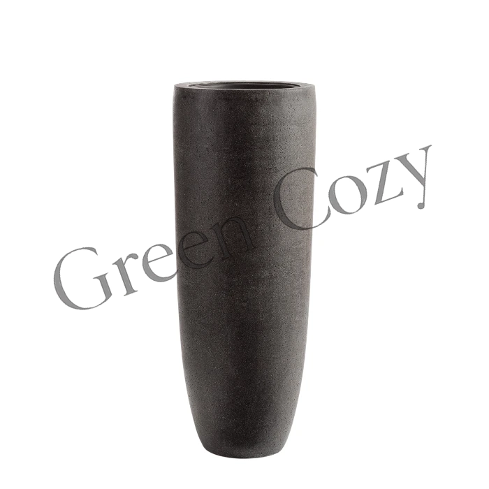 Кашпо TREEZ Effectory Stone Высокий конус Giant Темно-серый камень - 120 см - Ø 45 см