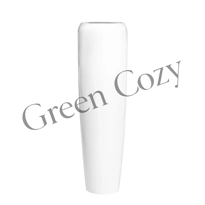 Кашпо TREEZ Effectory Gloss Высокий конус Design Белый глянцевый лак - 117 см - Ø 34 см