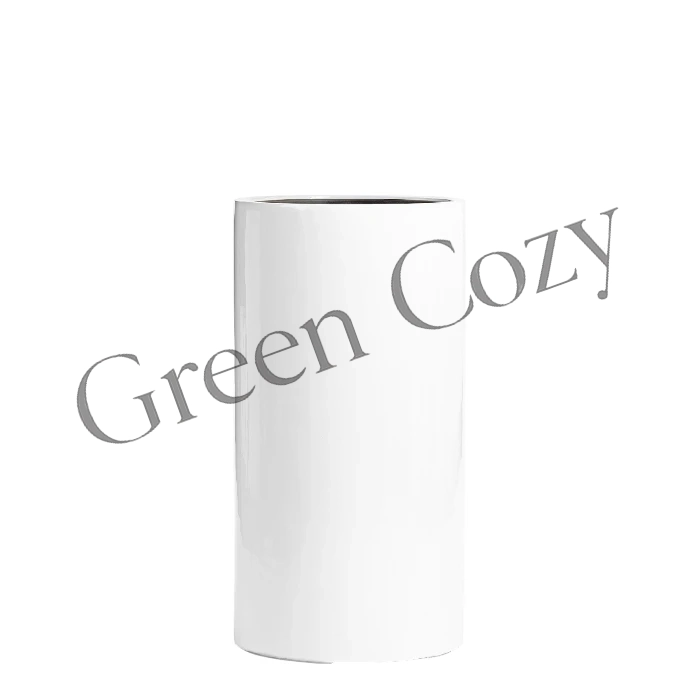 Кашпо TREEZ Effectory Gloss Цилиндр высокий Белый глянцевый лак - 60 см - Ø 31 см
