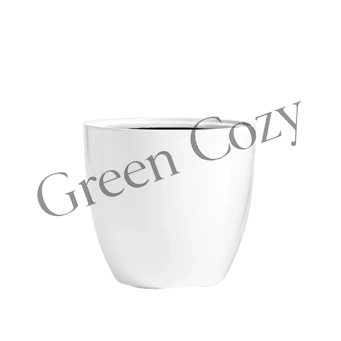 Кашпо TREEZ Effectory Gloss Округлый конус Белый глянцевый лак - 37 см - Ø 40 см