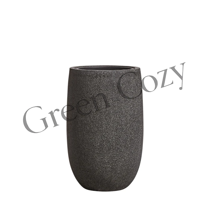 Кашпо TREEZ Effectory Stone Высокая чаша Темно-серый камень - 62 см - Ø 40 см
