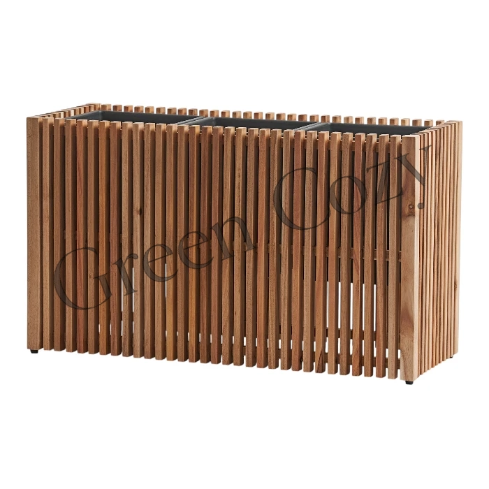 Кашпо TREEZ Effectory Timberline Низкий дивайдер Темное дерево - 50 см