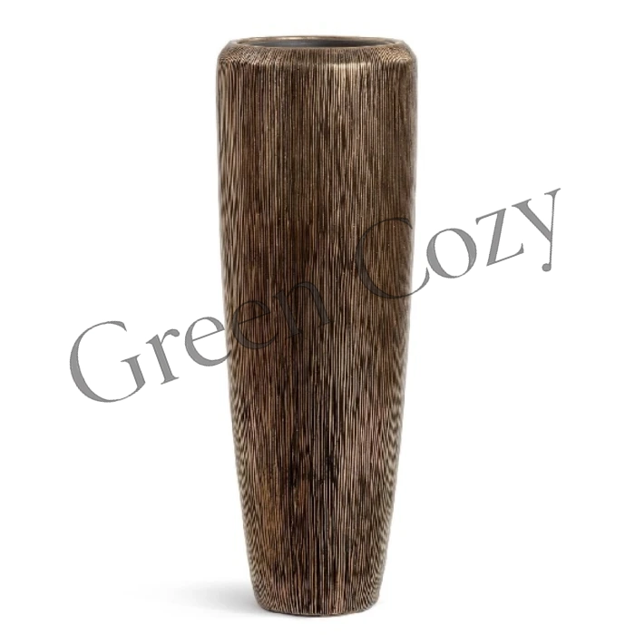 Кашпо TREEZ Effectory Wow Высокий конус Design Темное матовое золото - 97 см - Ø 34 см