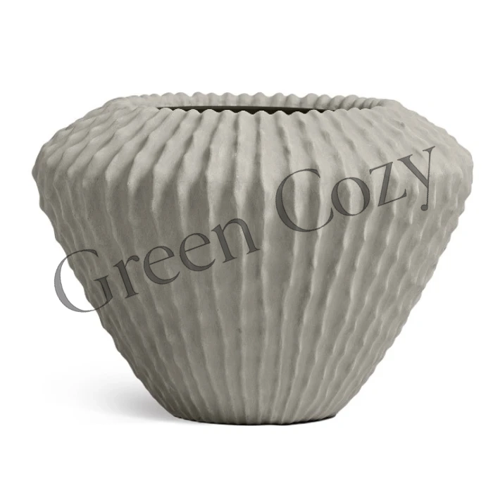 Кашпо TREEZ Effectory Moho Design-конус Белый песок - 50 см - Ø 66 см
