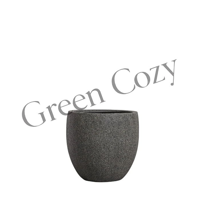 Кашпо TREEZ Effectory Stone Округлый конус Темно-серый камень - 30 см - Ø 30 см