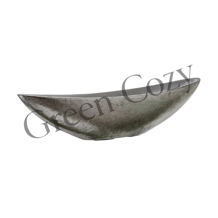 Кашпо TREEZ Effectory Metal Ваза-Лодка Стальное серебро - 20 см