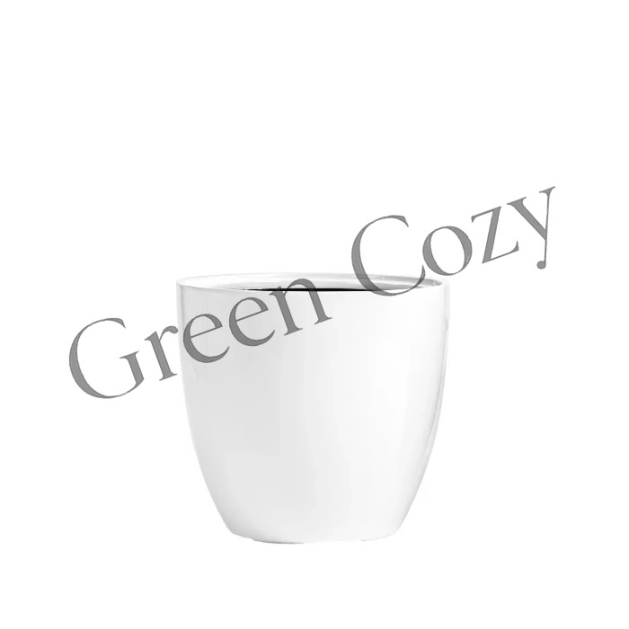 Кашпо TREEZ Effectory Gloss Округлый конус Белый глянцевый лак - 28 см - Ø 30 см