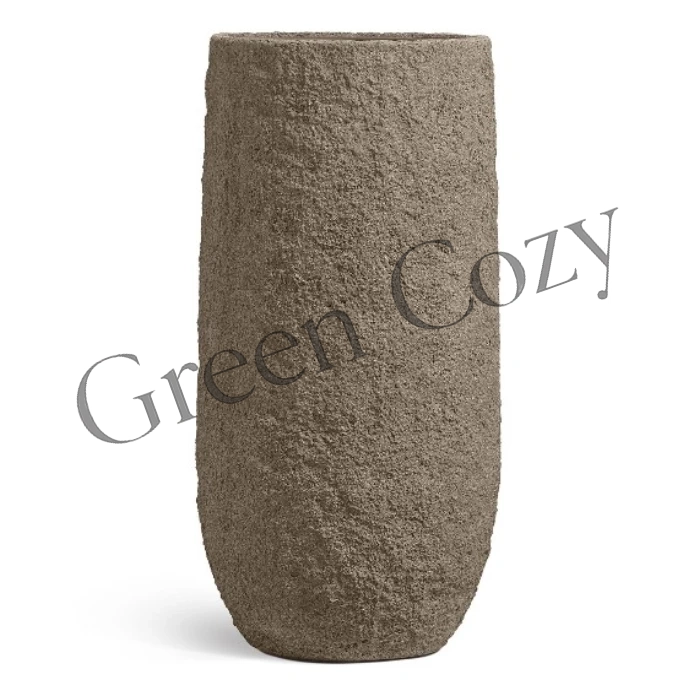 Кашпо TREEZ Effectory Terra Высокий конус Серый беж - 91 см - Ø 45 см
