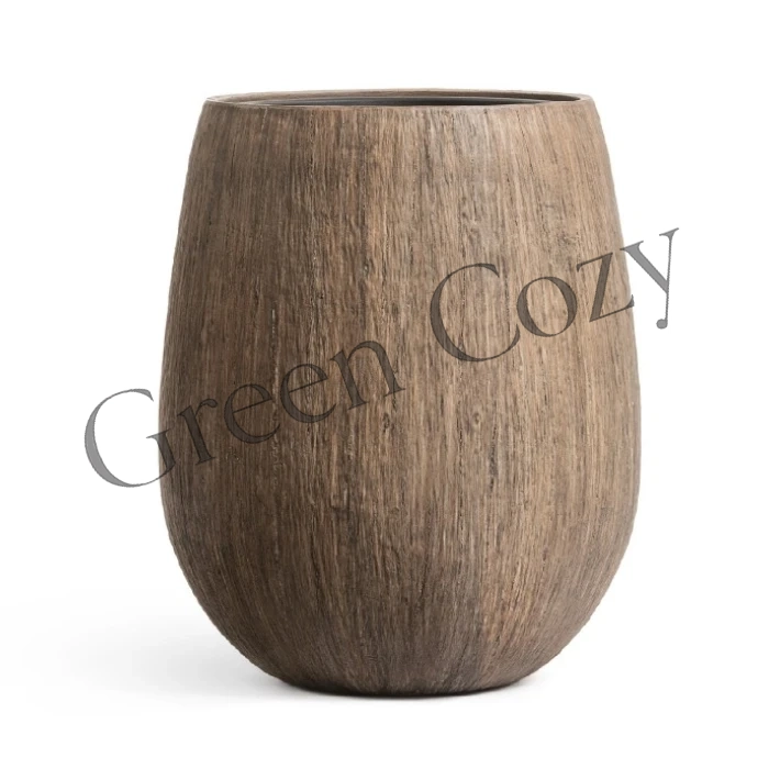 Кашпо TREEZ Effectory Wood Округлая чаша Светлый дуб - 60 см - Ø 49 см