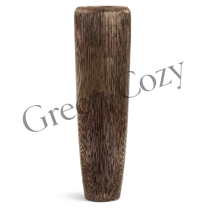 Кашпо TREEZ Effectory Wow Высокий конус Design Темное матовое золото - 117 см - Ø 34 см