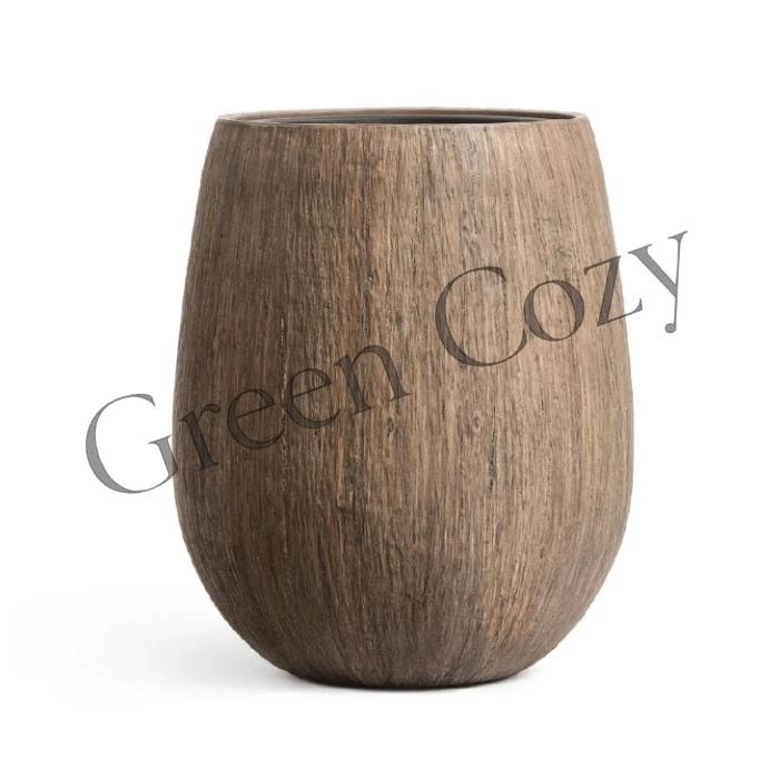 Кашпо TREEZ Effectory Wood Округлая чаша Светлый дуб - 39 см - Ø 32 см