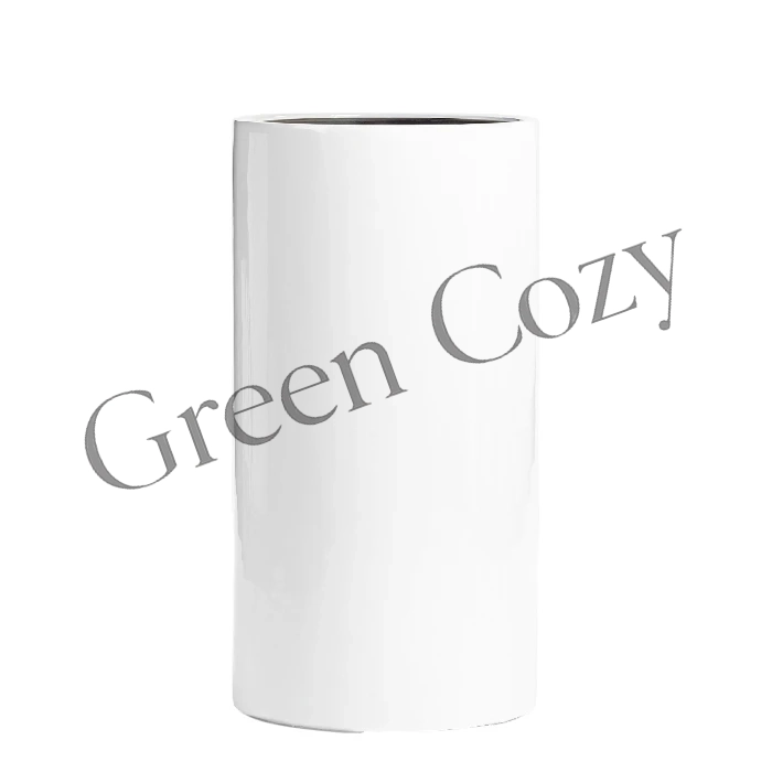 Кашпо TREEZ Effectory Gloss Цилиндр высокий Белый глянцевый лак - 80 см - Ø 41 см