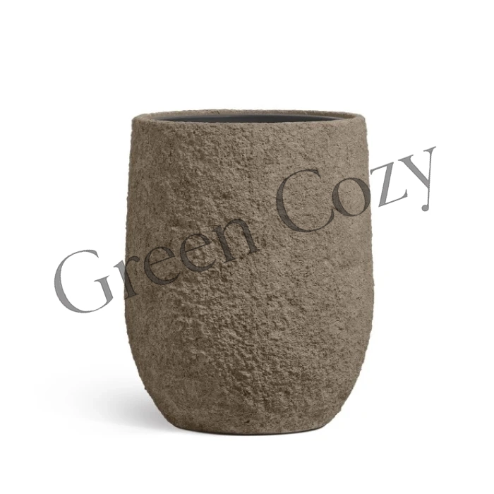 Кашпо TREEZ Effectory Terra Чаша middle Серый беж - 50 см - Ø 40 см