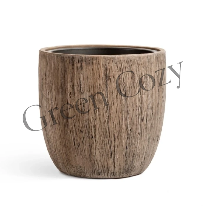 Кашпо TREEZ Effectory Wood Округлый конус Светлый дуб - 22 см - Ø 22 см