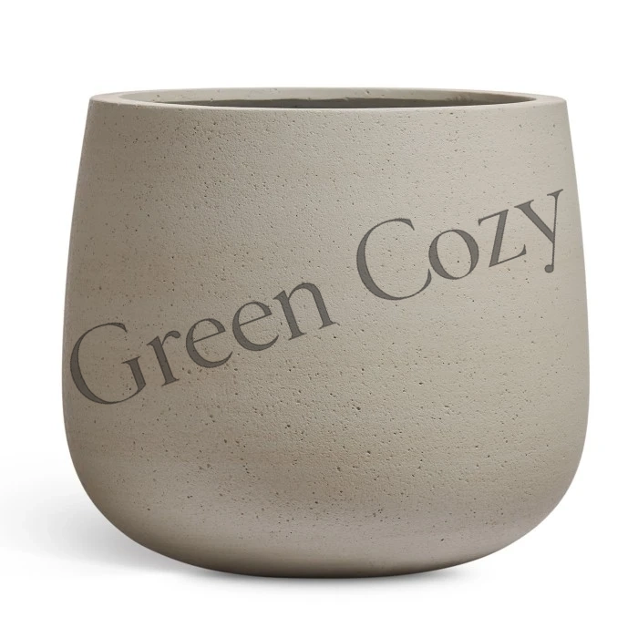 Кашпо TREEZ ERGO Fine Rock Design-чаша Classic Белый песок - 48,5 см - Ø 55 см