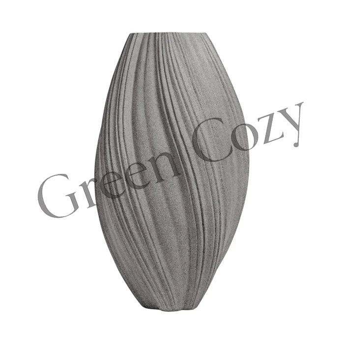 Кашпо TREEZ Effectory Dune Высокая Design-ваза Дымчато-серый песок - 105 см - Ø 60 см
