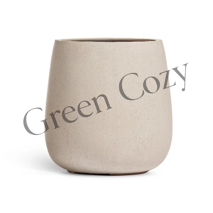 Кашпо TREEZ Effectory Beton Design Чаша Белый песок - 31 см, Ø 31 см